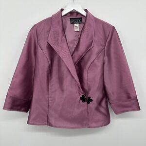 Vintage Alex Evenings Top Shirt Size XL Chiffon Wrap 3/4 Sleeves Romantic Coquet